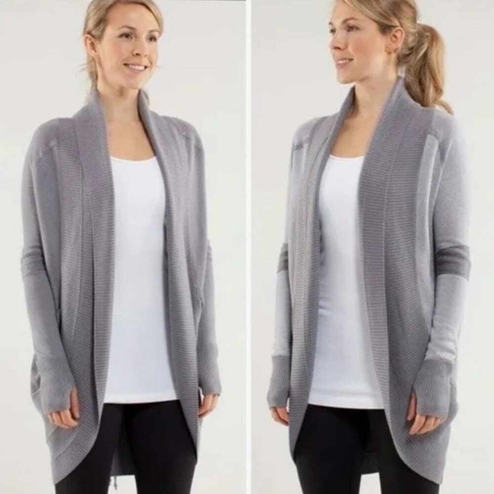 Lululemon Gray Transformation Wrap Open Front Cardigan Sweater 6